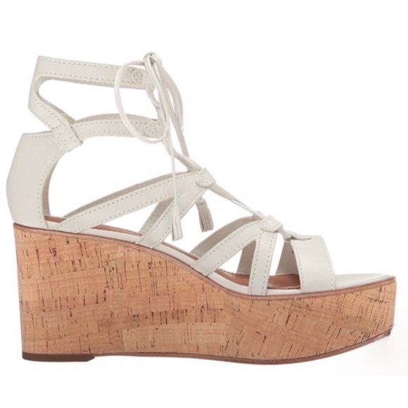 FRYE Heather Gladiator Platform Wedges in White! - Picture 3 of 5